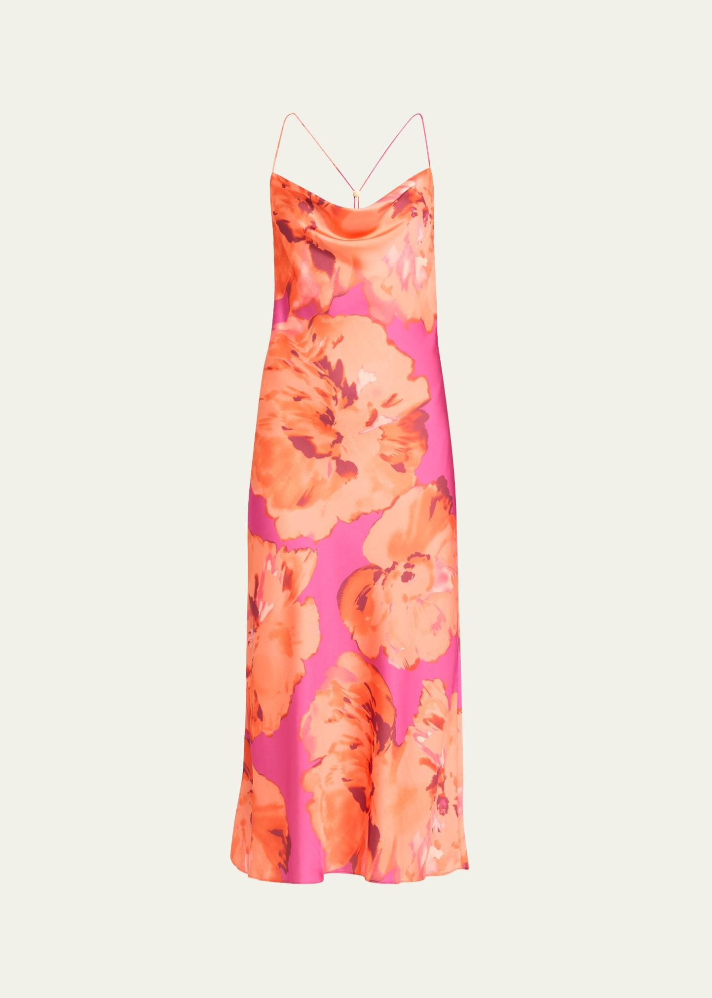 averi watercolor bloom slip dress