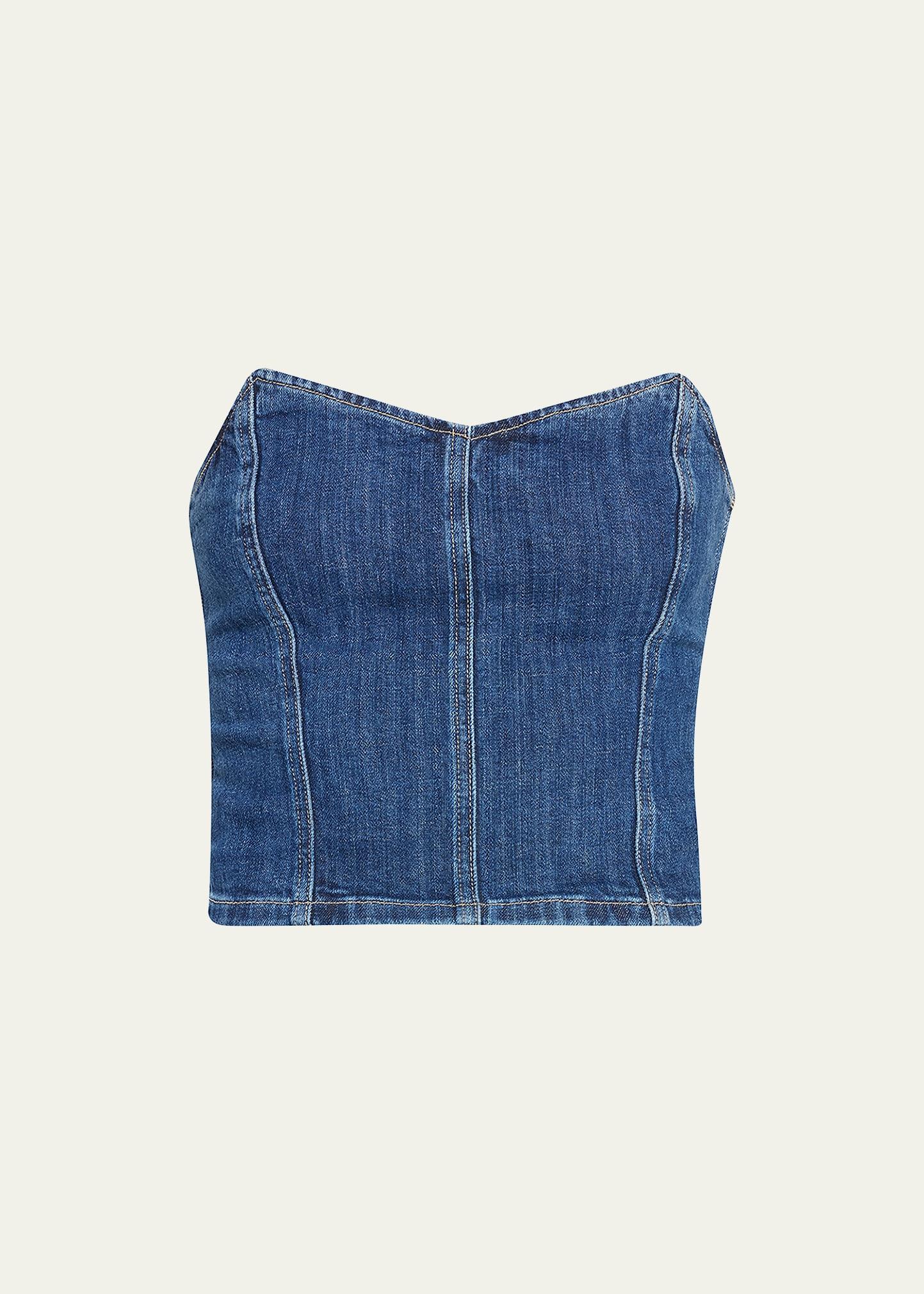 avery denim corset top