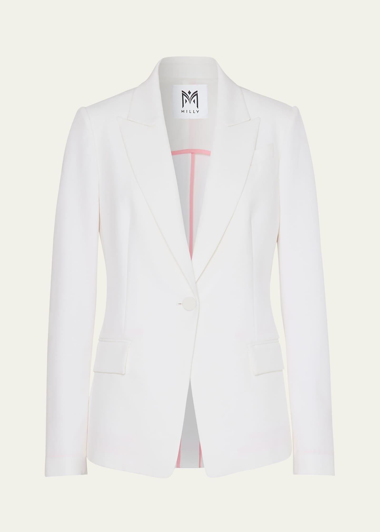 avery single-button cady blazer