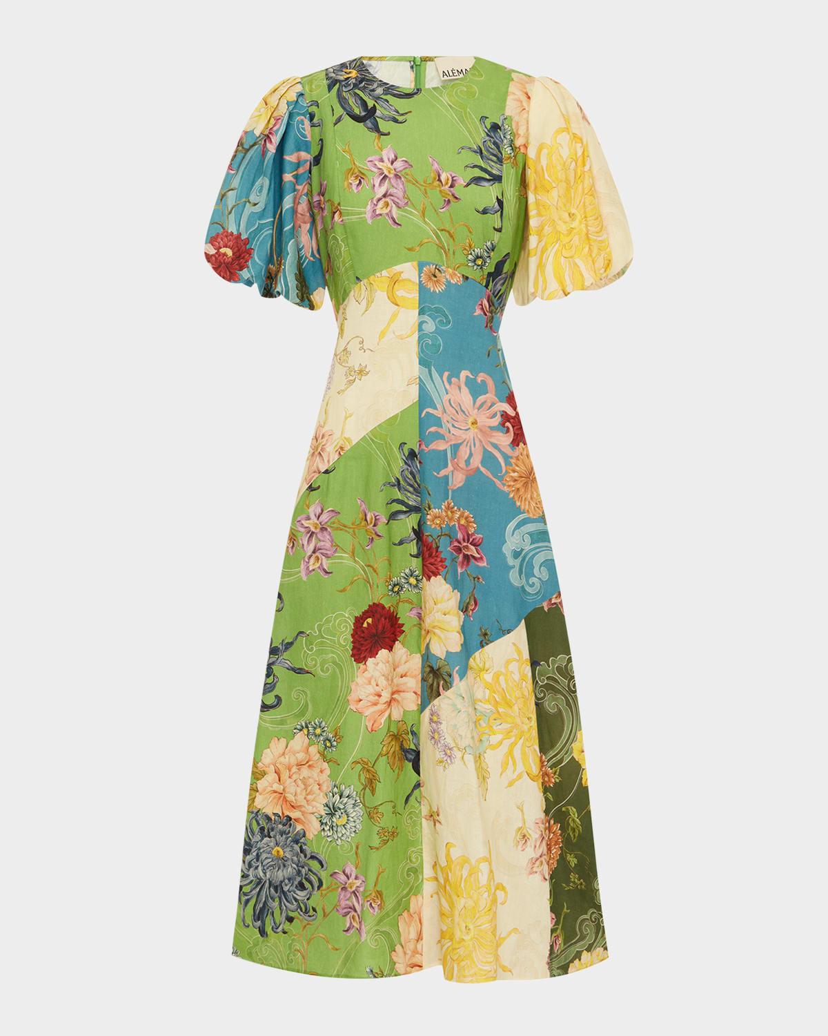 avery spliced midi dress