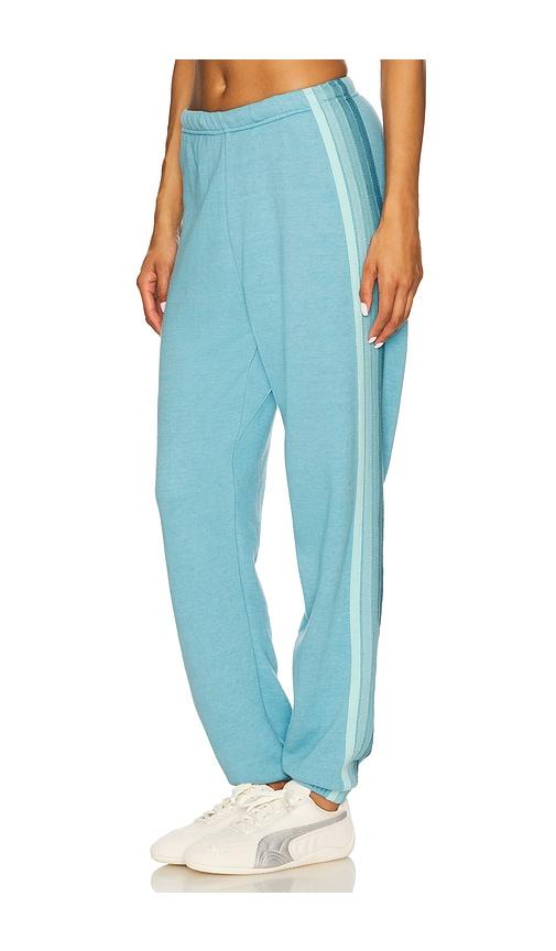 aviator nation 5 stripe sweatpant in blue.
