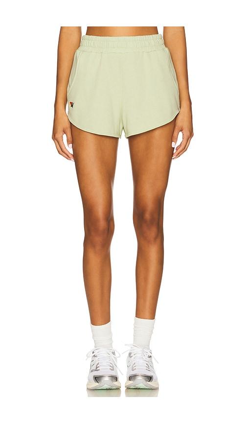 aviator nation essential club short in green.