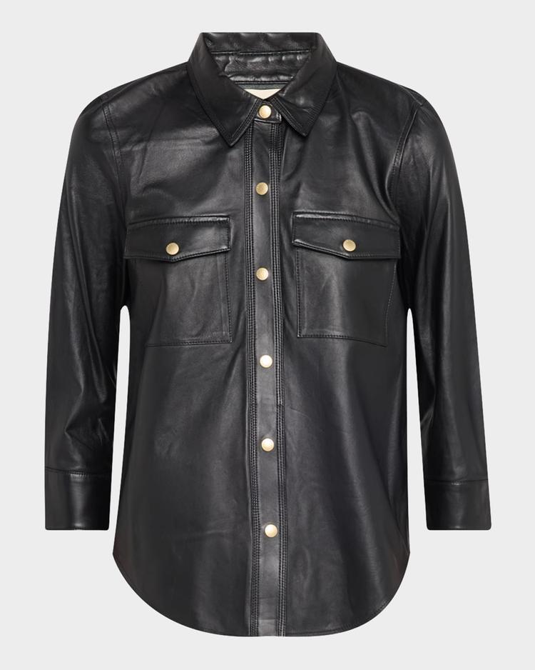 avina leather blouse