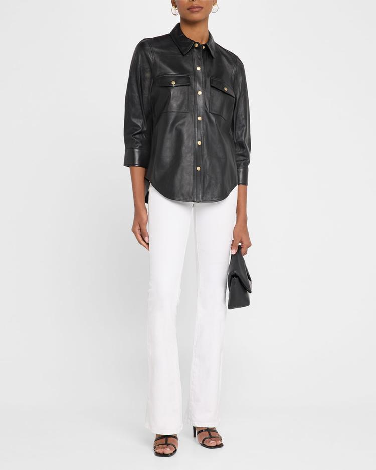 avina leather blouse