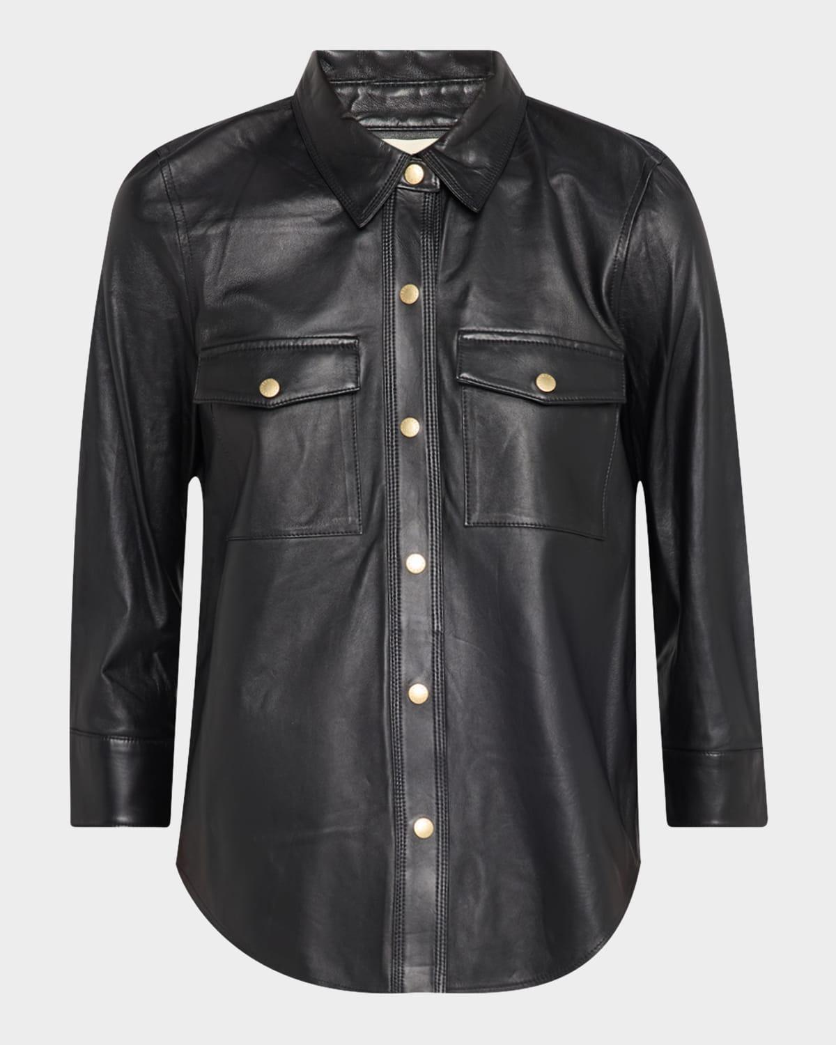 avina leather blouse
