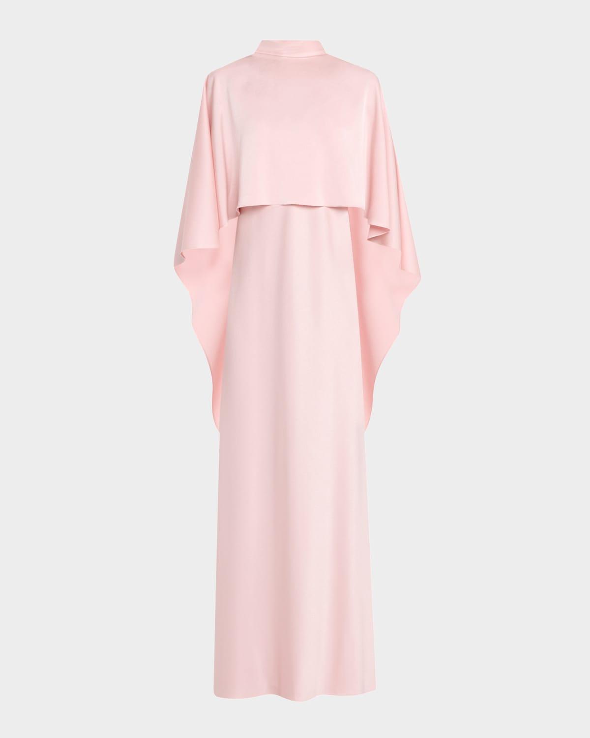 avishag draped mock-neck gown