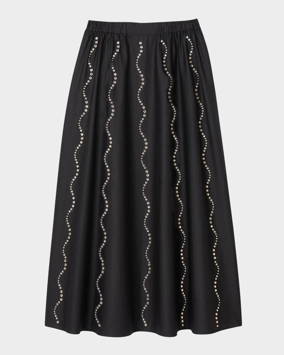 aviv embellished midi skirt