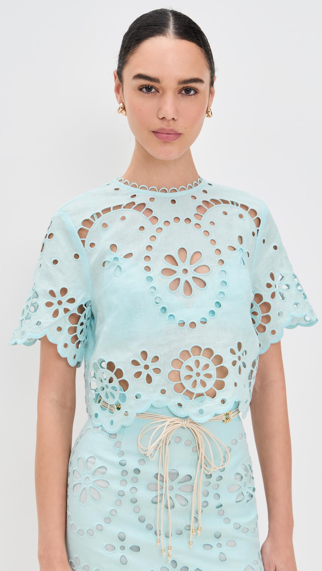 awaken embroidered bodice shirt