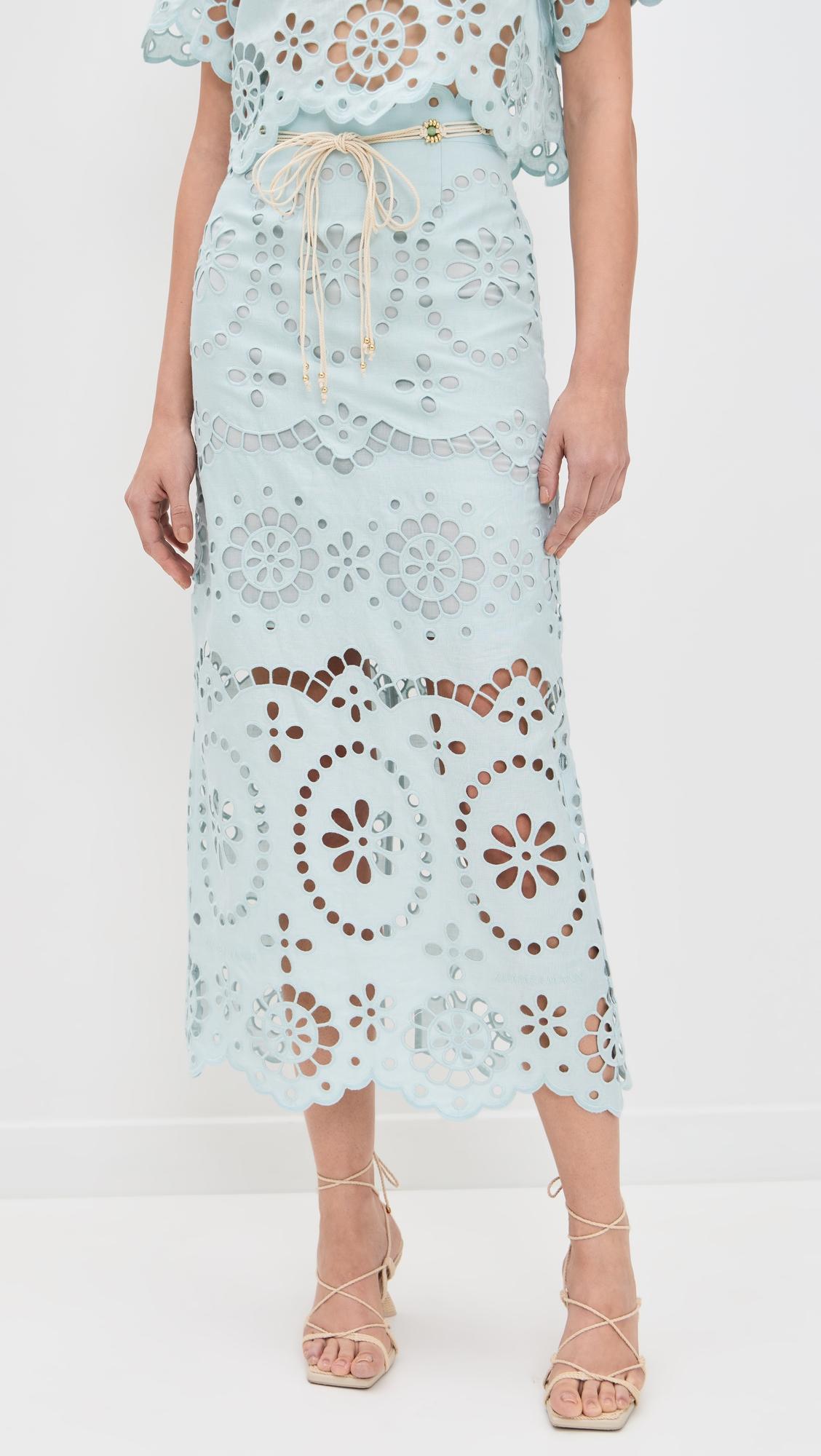 awaken embroidered skirt