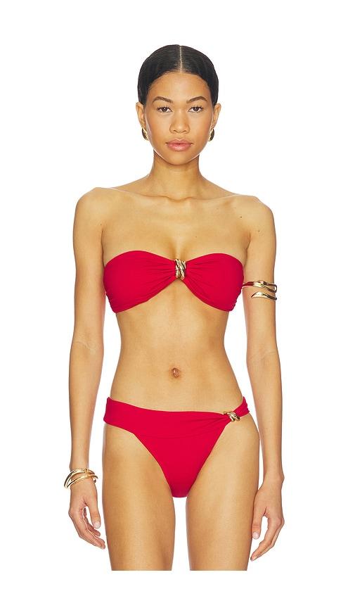 away that day formentera bikini top in red.