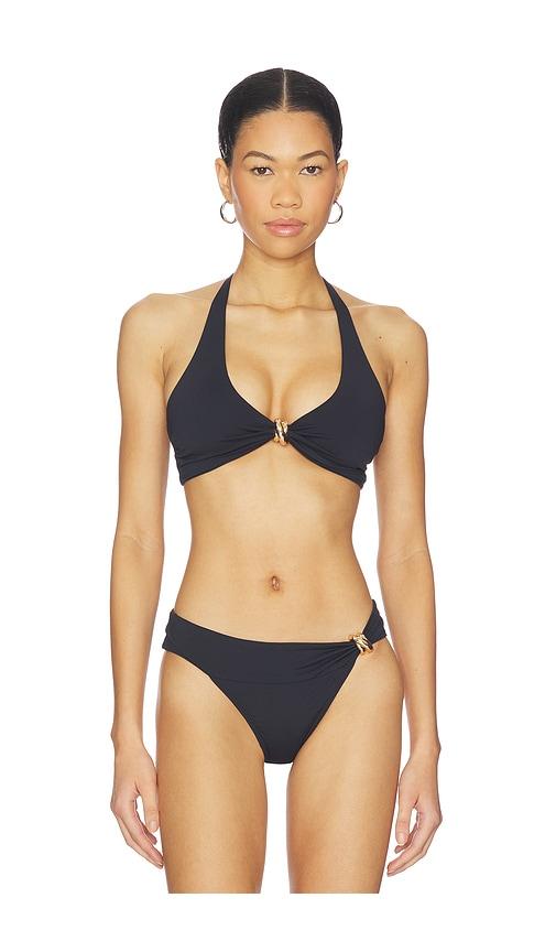 away that day ischia bikini top in black.