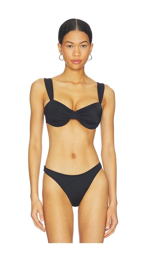 away that day isla del sol bikini top in black.