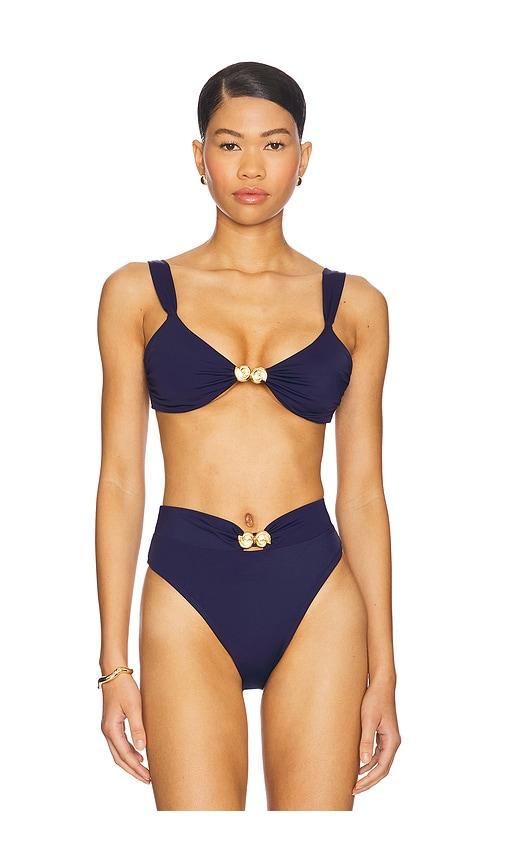 away that day isola bella bikini top in navy.
