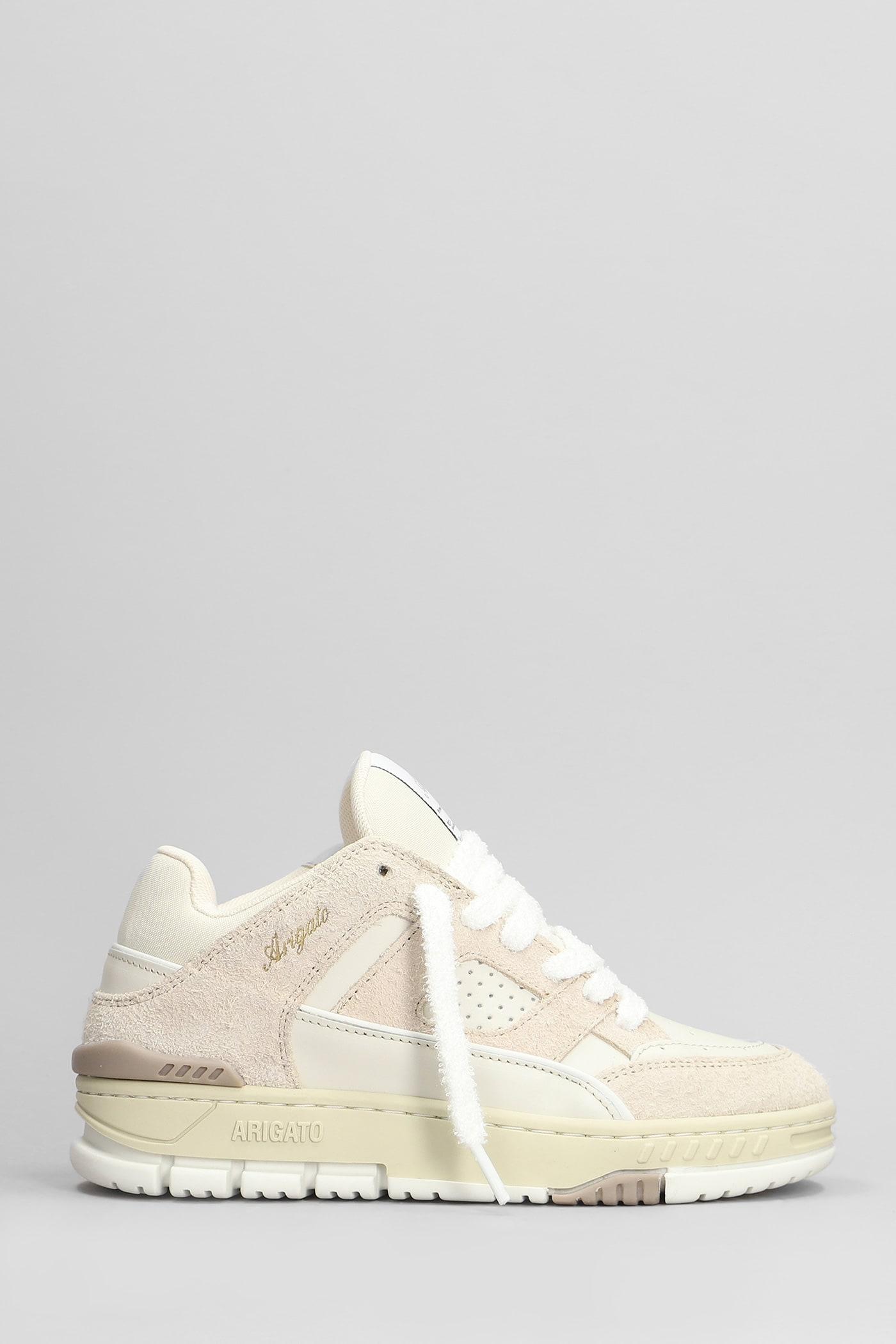 axel arigato area lo fluffy sneakers in beige suede