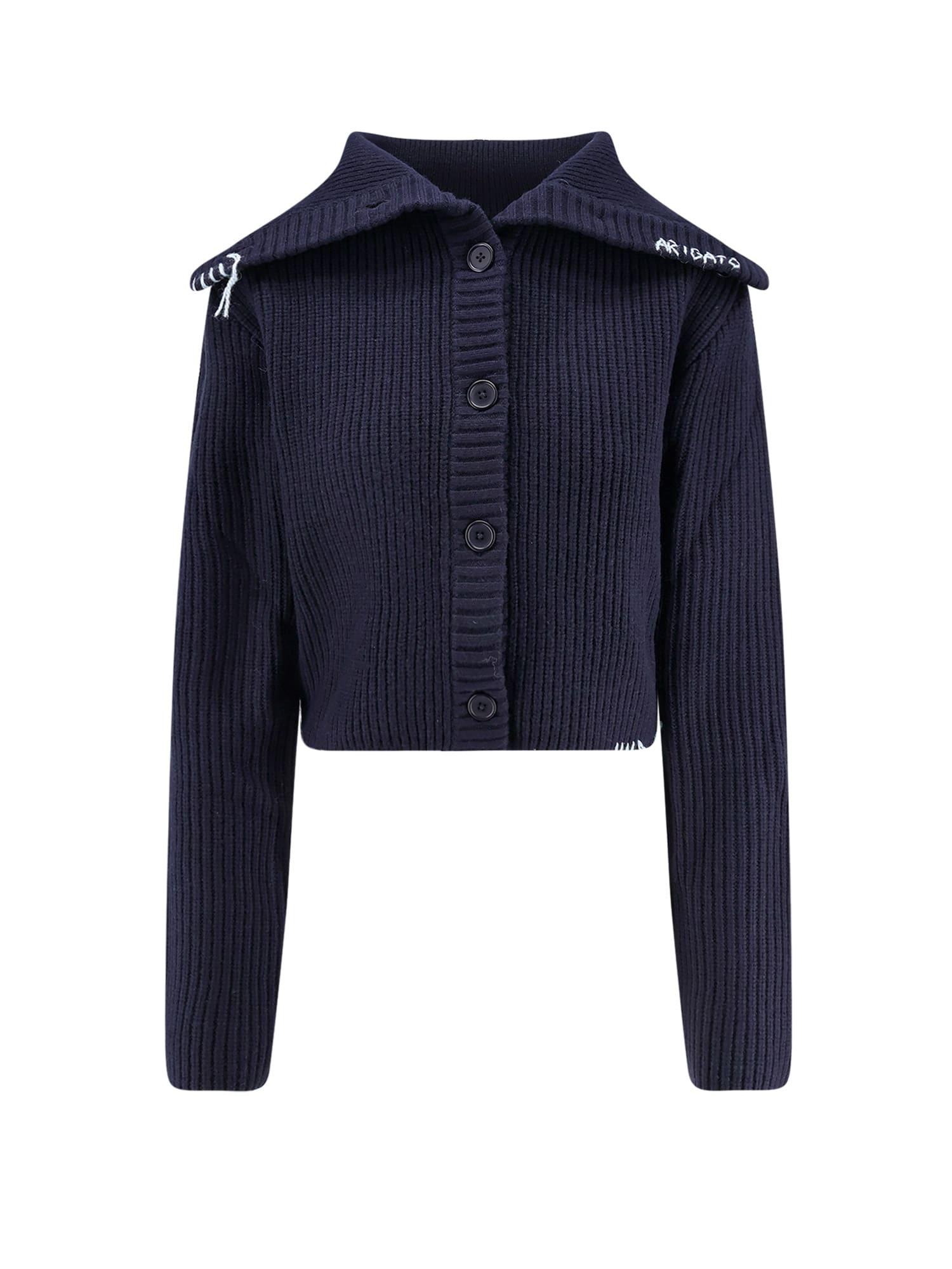 axel arigato celin ribbed wool blend cardigan