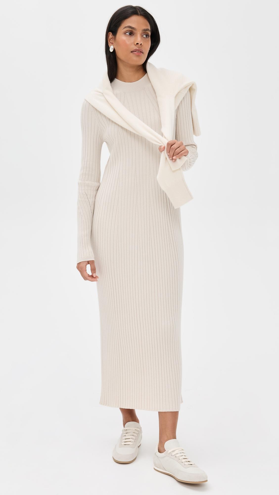 axel rib knit midi dress