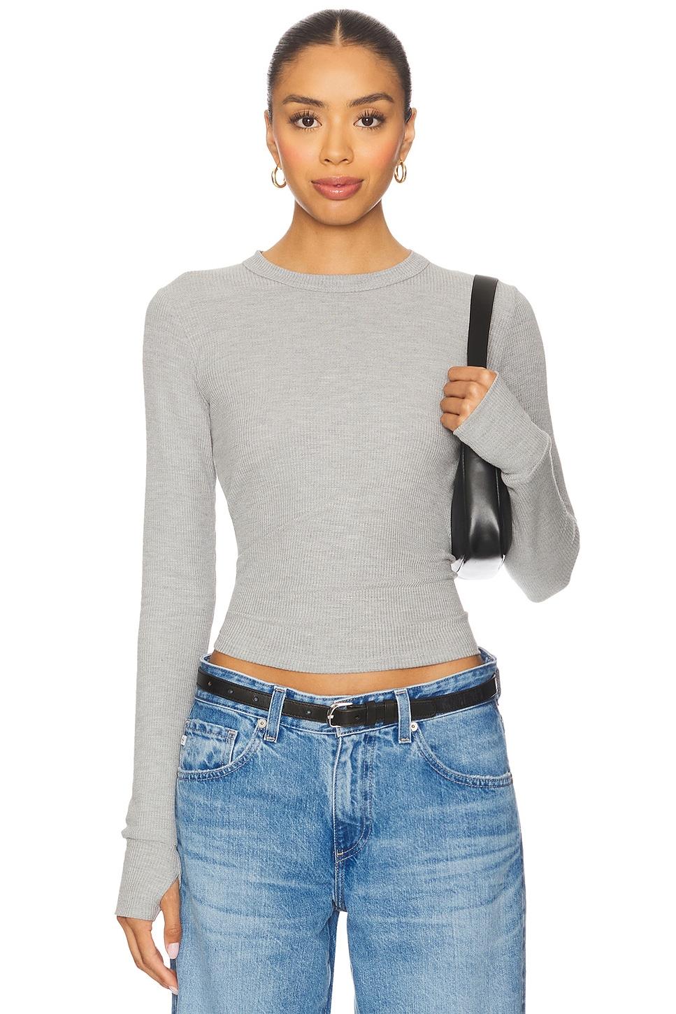 axl long sleeve crop fitted top