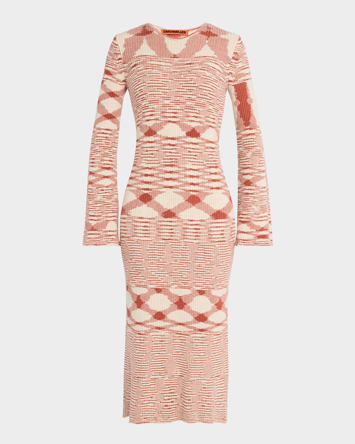 axon long-sleeve midi dress