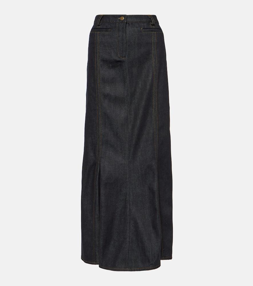aya muse alis denim maxi skirt