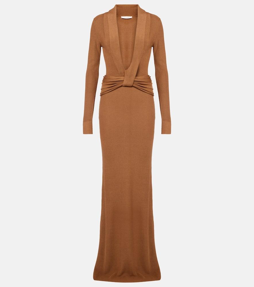 aya muse aure gathered knitted silk