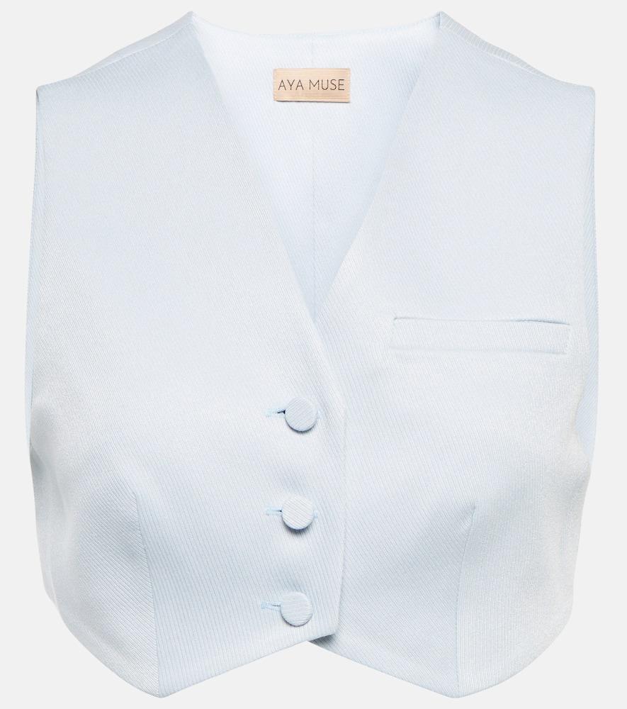 aya muse auri cropped vest