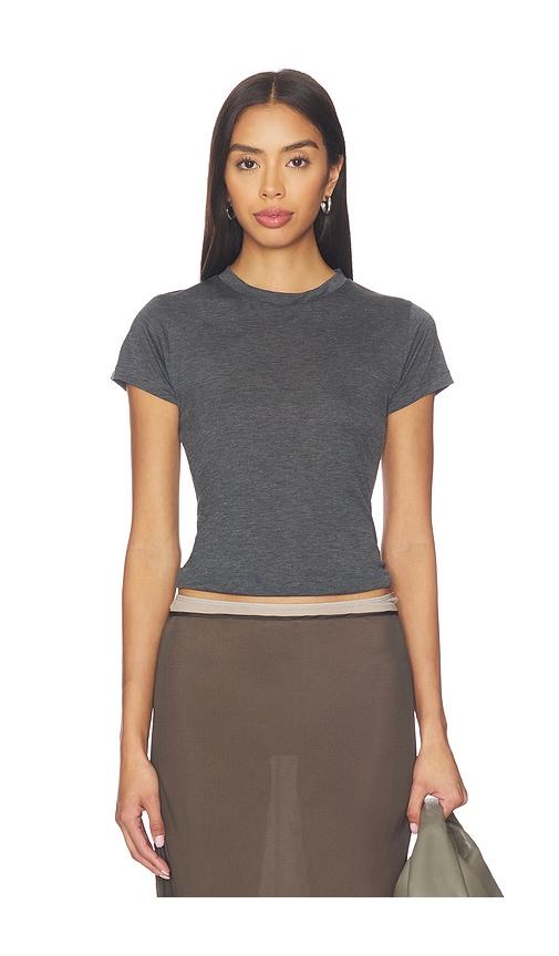 aya muse baby tee in grey.