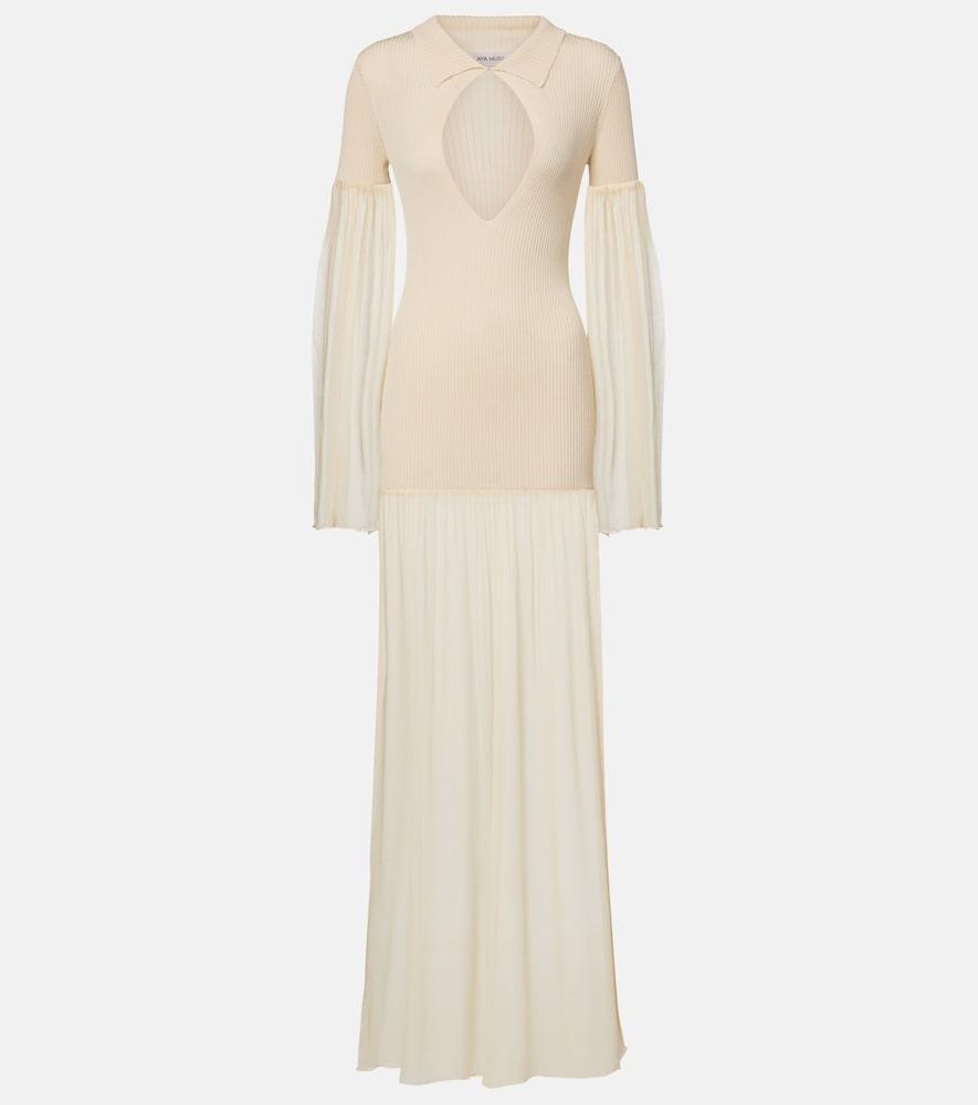 aya muse calla cutout ribbed maxi dress