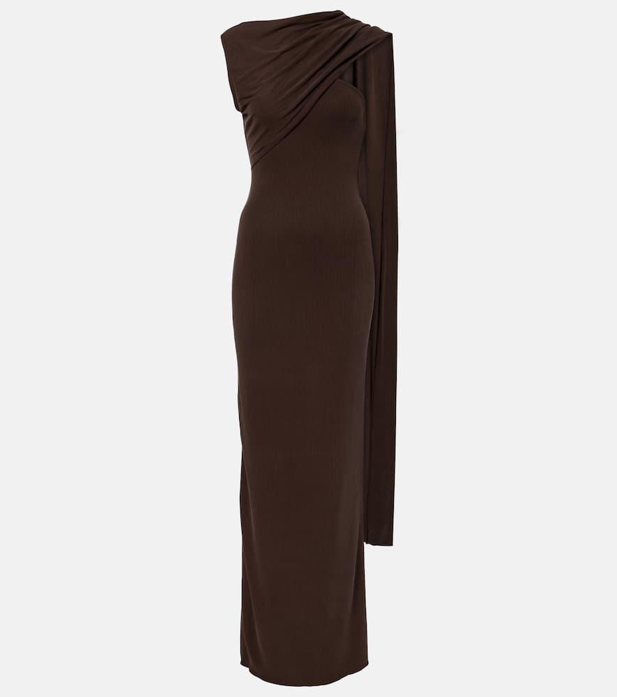 aya muse cedar draped maxi dress
