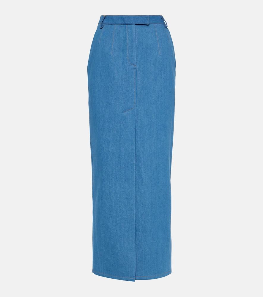 aya muse colia denim maxi