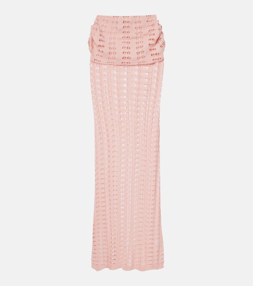 aya muse draped pointelle maxi skirt