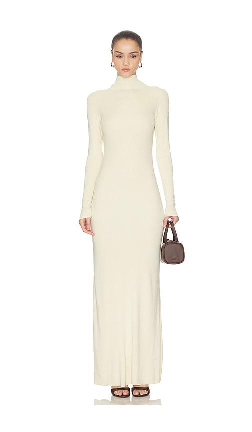 aya muse elowen maxi dress in cream.