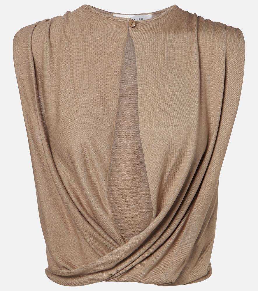 aya muse esme cutout draped silk