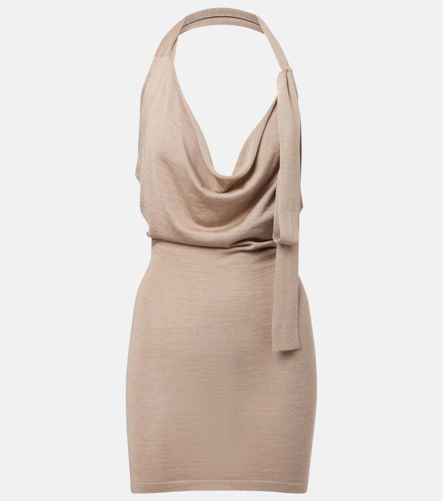 aya muse evo knitted silk and cashmere minidress