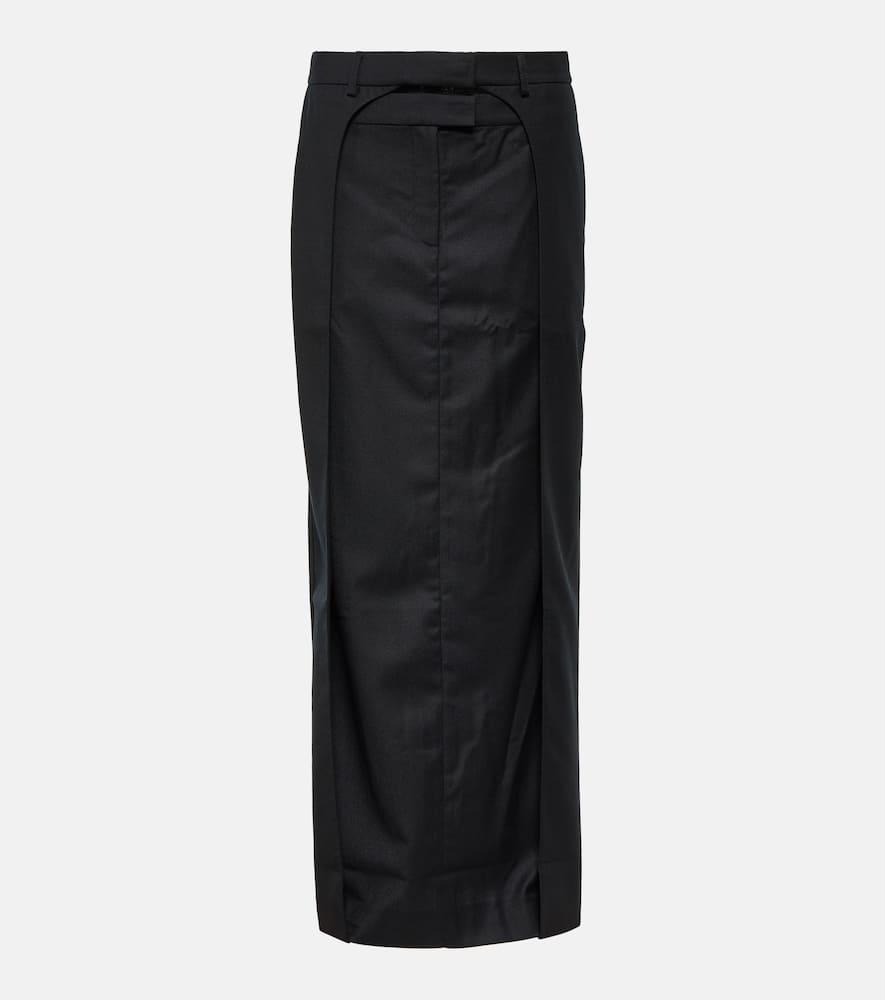 aya muse fera pleated wool maxi skirt