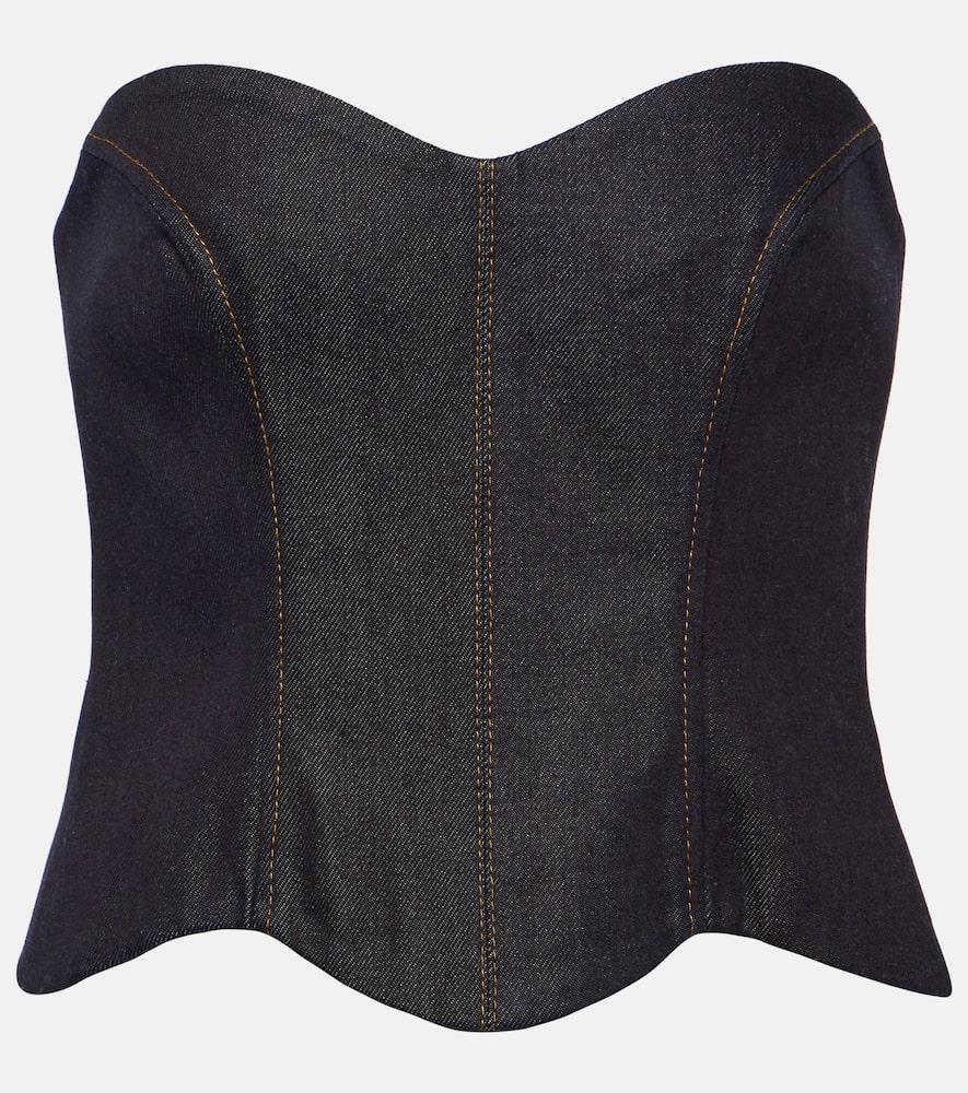aya muse hyn denim bustier top