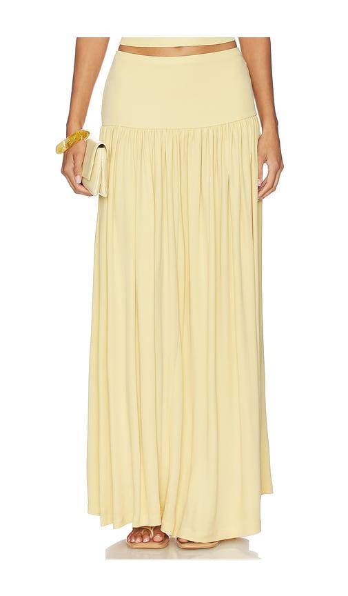 aya muse maxi skirt in yellow.