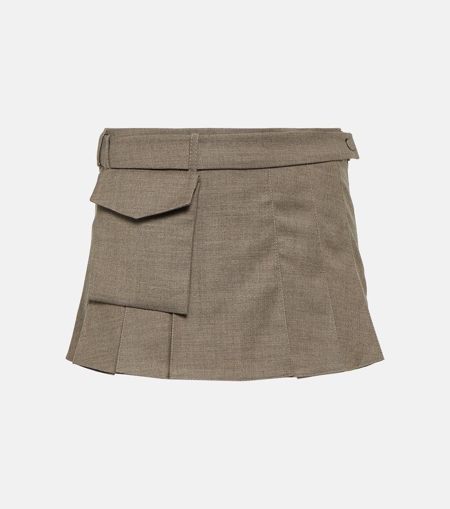 aya muse mia pleated wool mini skirt