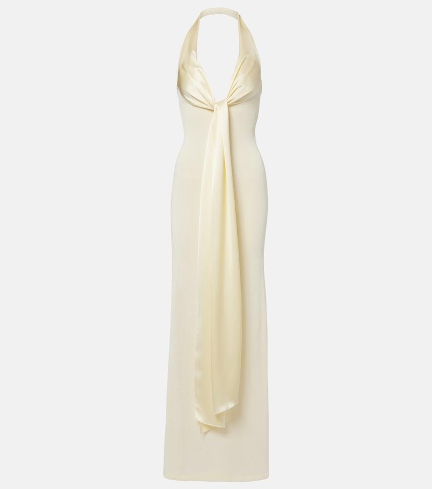 aya muse nayra cotton and silk blend maxi dress