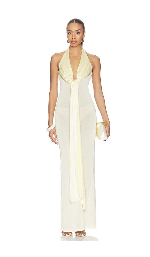 aya muse nayra dress in yellow.