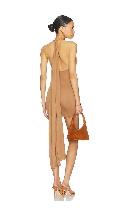 aya muse onda mini dress in brown.