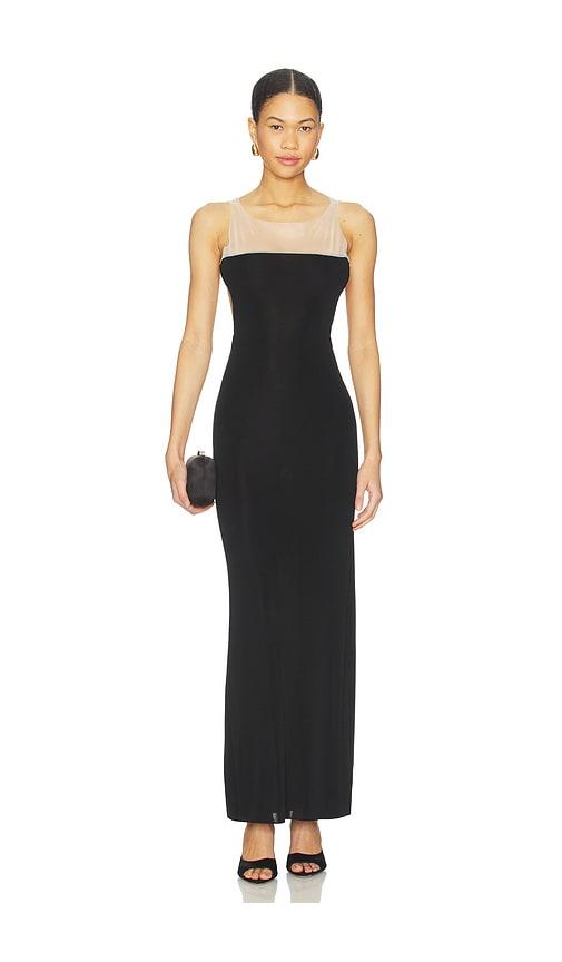 aya muse onyx maxi dress in black.