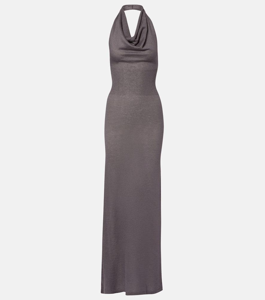 aya muse reed halterneck maxi dress