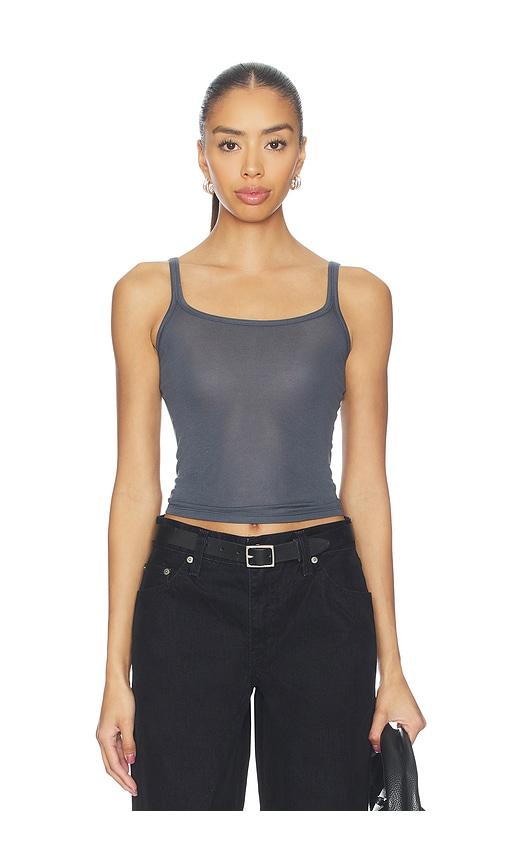 aya muse scoop tank in slate.