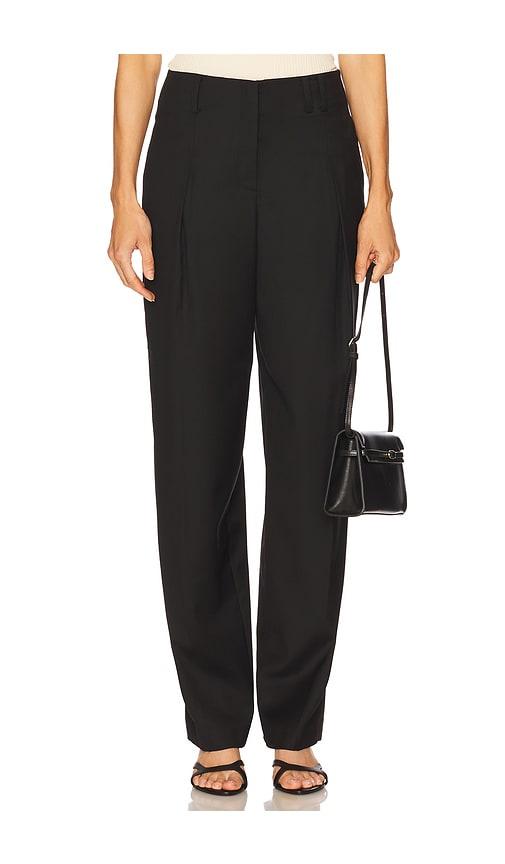 aya muse side seam trousers in black.