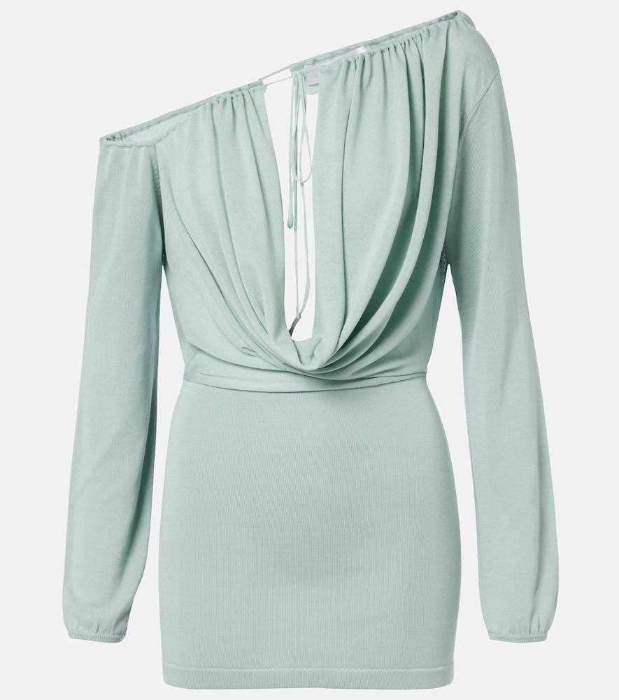 aya muse sola asymmetric draped minidress