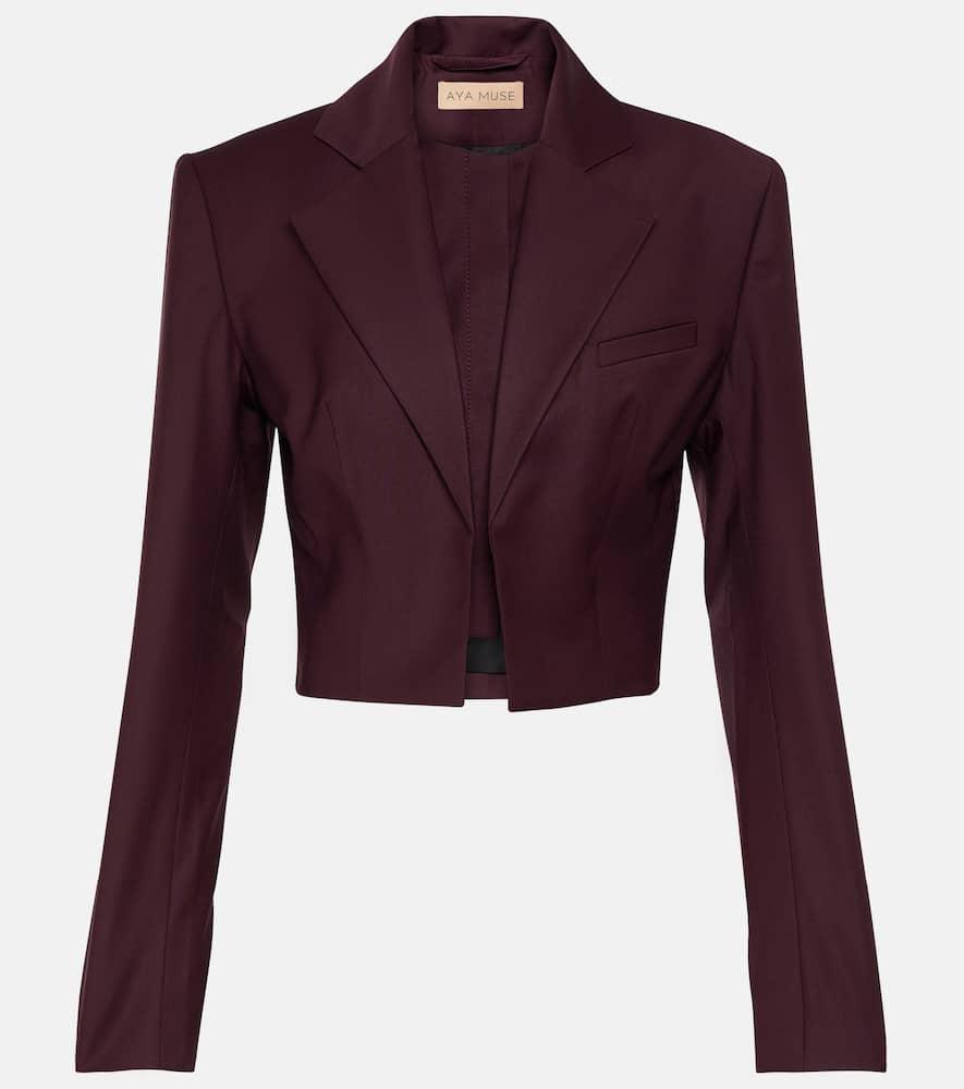 aya muse sylva cropped wool blazer