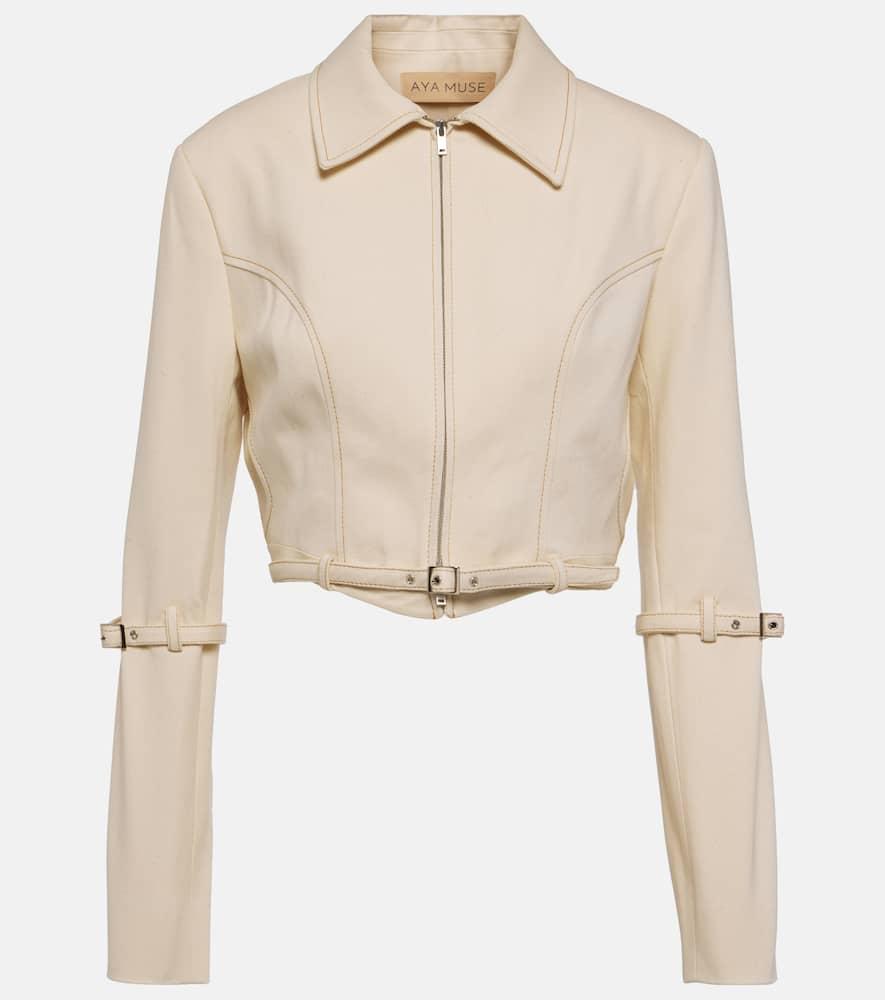 aya muse tuxis cropped denim jacket