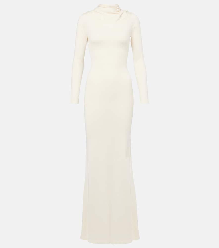 aya muse viva knitted silk and cashmere maxi dress