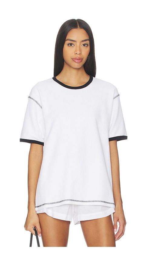 aya muse waffle t shirt in white.