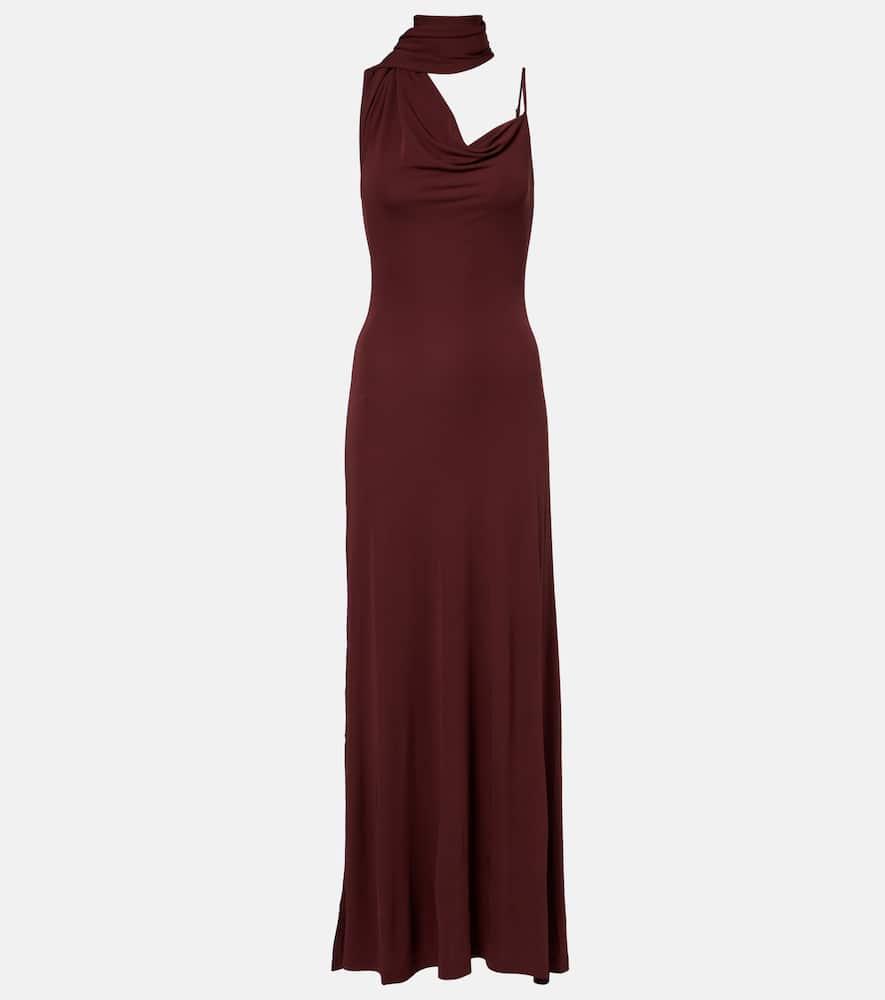 aya muse wisp draped maxi dress